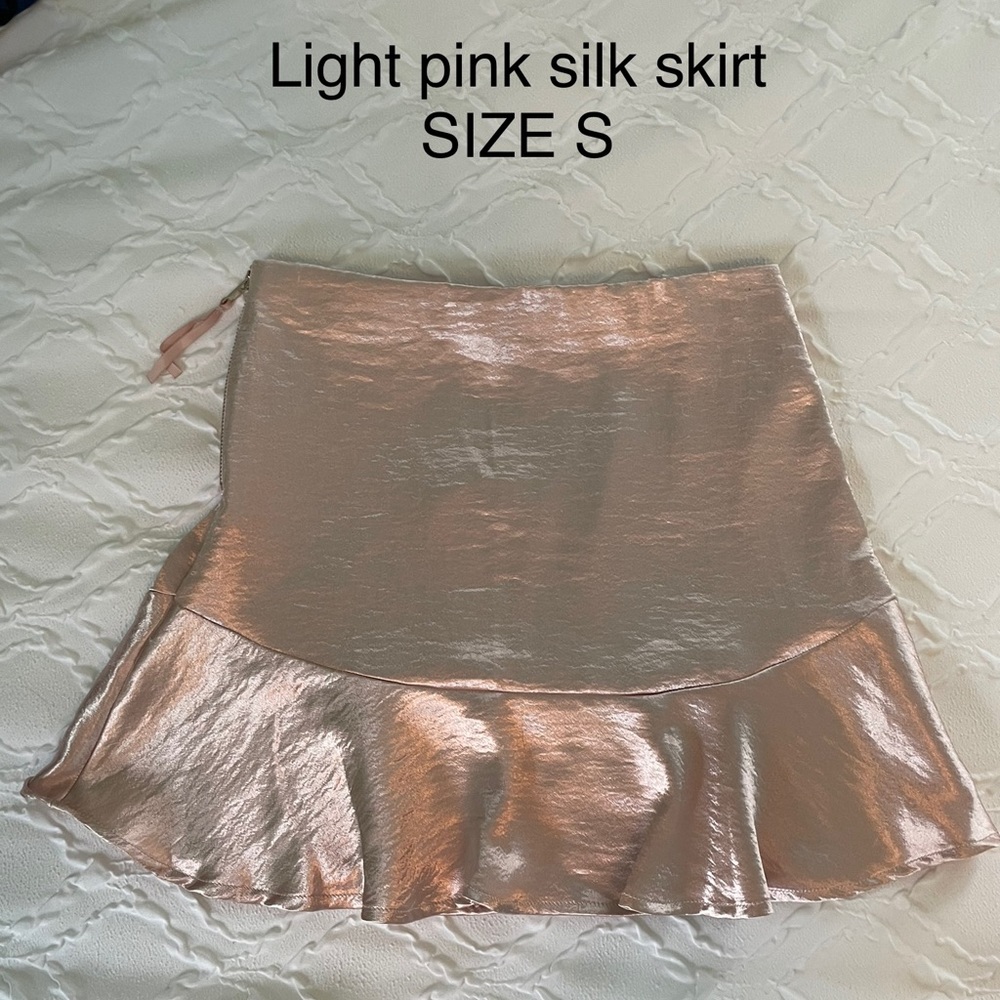 Light Pink silk skirt